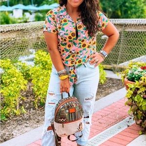 Our Universe Disney Pocahontas Meeko & Flit Sunflower Top - BoxLunch Exclusive